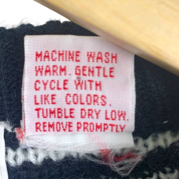 Vintage BOG Sport Men's Black and White Nordic Crewneck Sweater Sz L - Picture 7 of 7